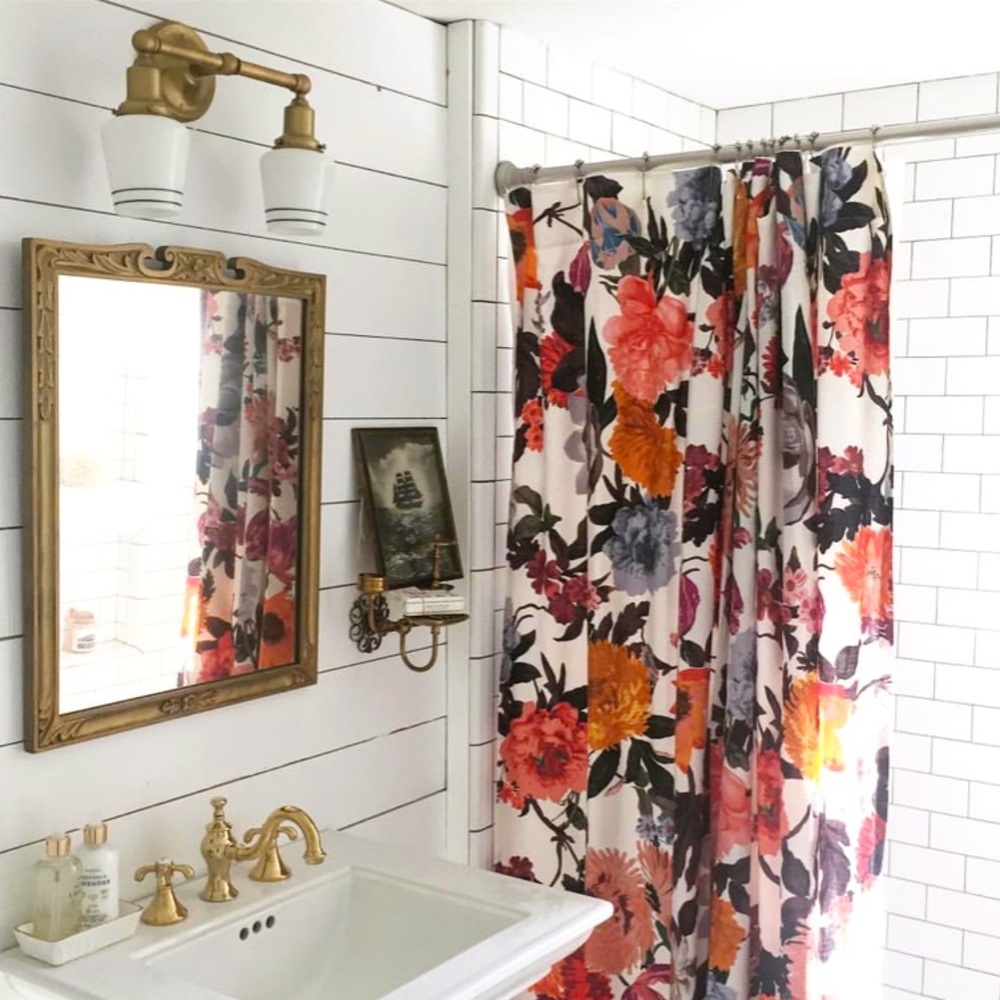 Anthropologie Agneta floral Shower Curtain